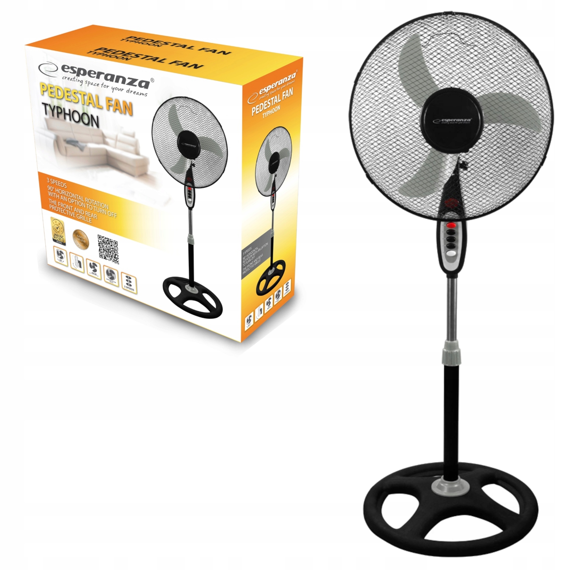 Podlahový ventilátor Typhon čierny
